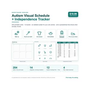 Autism Visual Schedule Builder + Independence Tracker